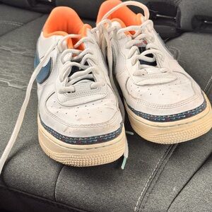 Nike Sneakers White with Blue and Orange Accents